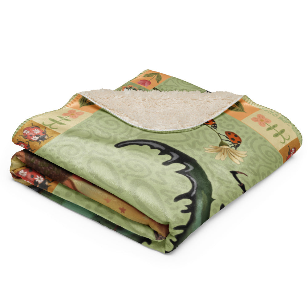 The Sun Beetle Fleece and Sherpa Blanket