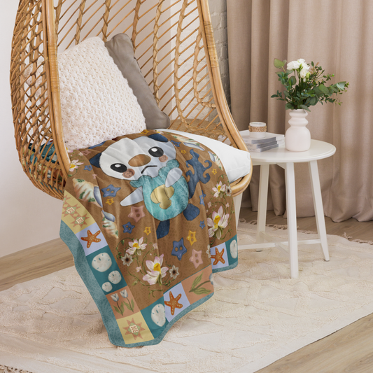 Folk Art Osho Poke Sherpa blanket