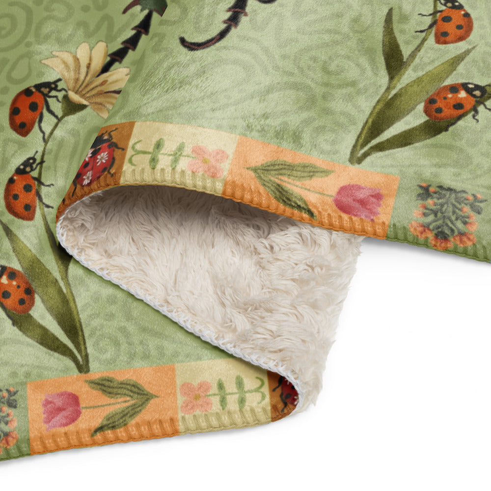 The Sun Beetle Fleece and Sherpa Blanket