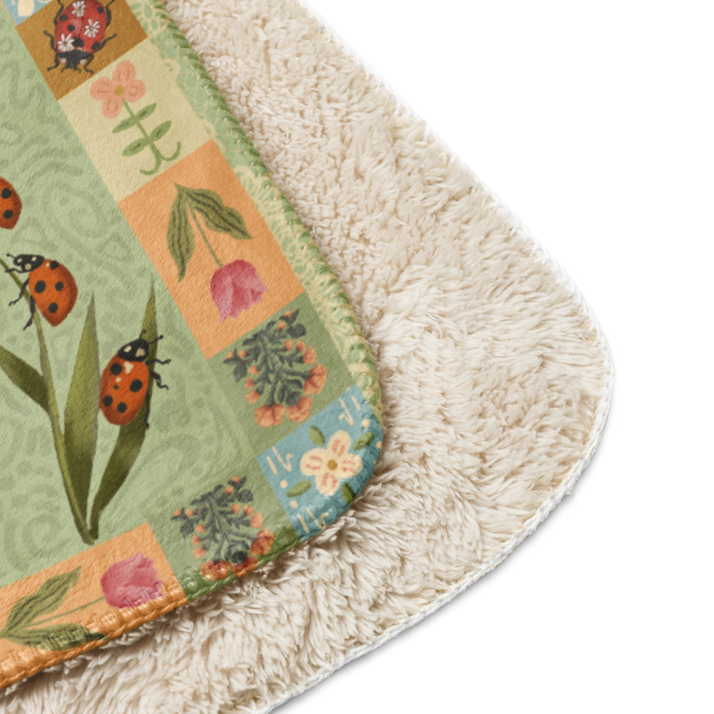 The Sun Beetle Fleece and Sherpa Blanket
