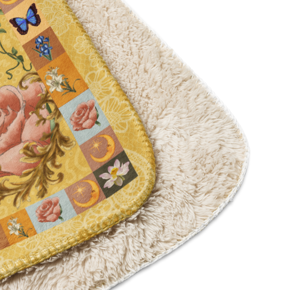 The Strength Tarot Card Fleece and Sherpa Blanket